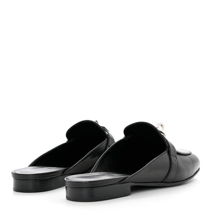 Hermes Goatskin Oz Mules 36.5 Black 4 of 9