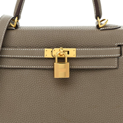 Hermes Togo Kelly Retourne 25 Etoupe 8 of 14
