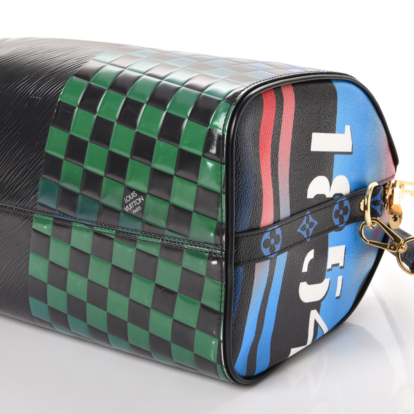 Epi Colored Monogram Damier Race Speedy Bandouliere 30 Black Rouge