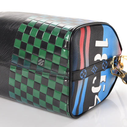 Louis Vuitton Epi Colored Monogram Damier Race Speedy Bandouliere 30 Black Rouge 11 of 11