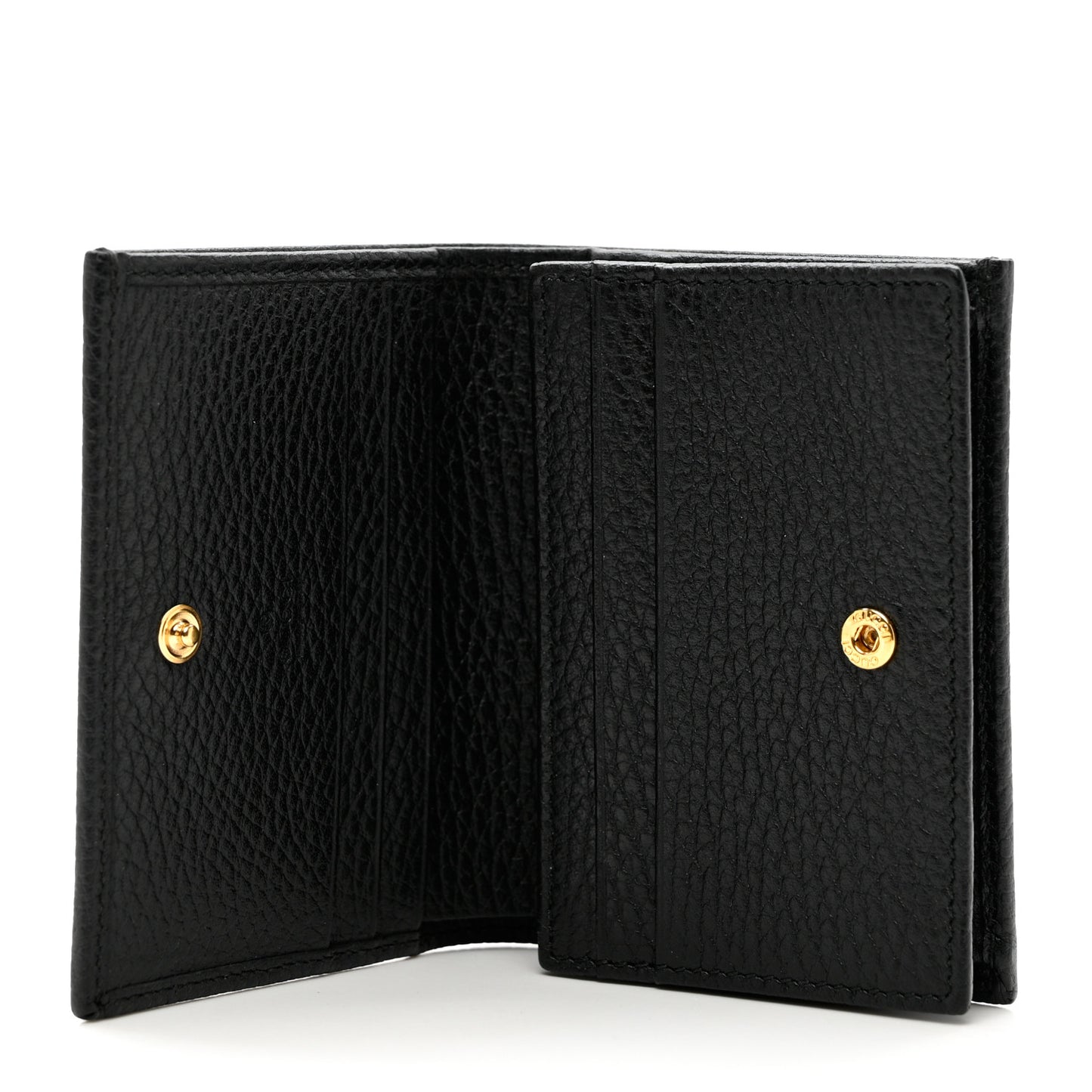 Pebbled Calfskin GG Marmont Card Case Black