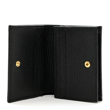 Gucci Pebbled Calfskin GG Marmont Card Case Black 5 of 6