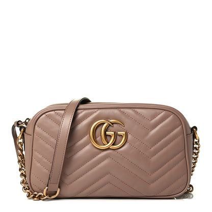 Gucci Calfskin Matelasse Small GG Marmont Chain Shoulder Bag Porcelain Rose 1 of 7