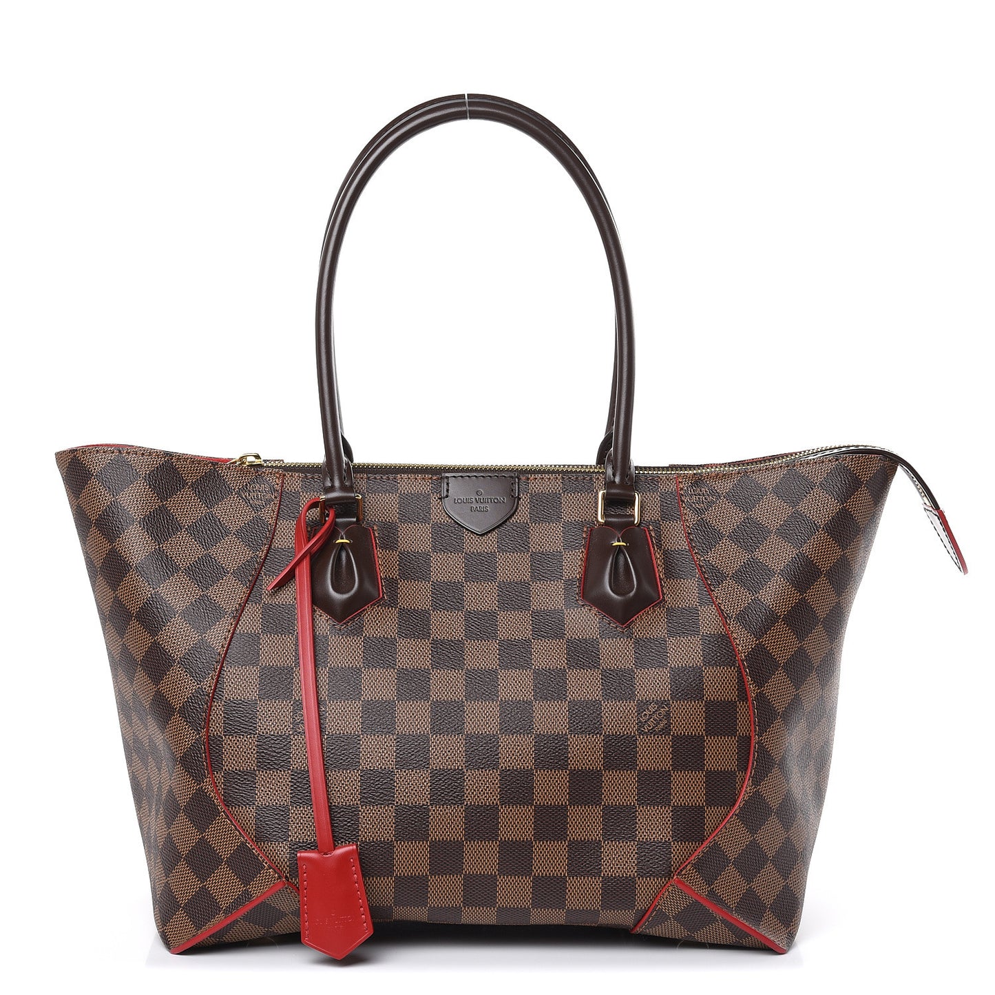 Damier Ebene Caissa Tote MM Cherry