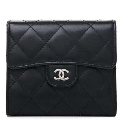 Chanel Lambskin Quilted Compact Flap Wallet Black 1 of 11