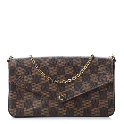 Louis Vuitton Damier Ebene Pochette Felicie Chain Wallet 1 of 10