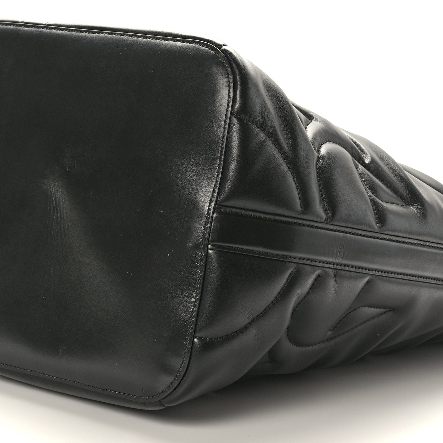 Calfskin Quilted Large The Bow Bag Black