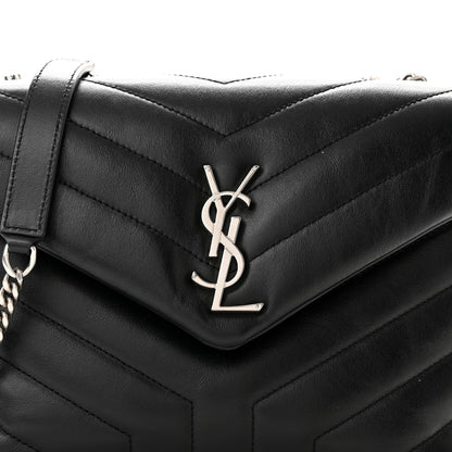 Saint Laurent Calfskin Y Quilted Monogram Small Loulou Chain Satchel Black 8 of 10