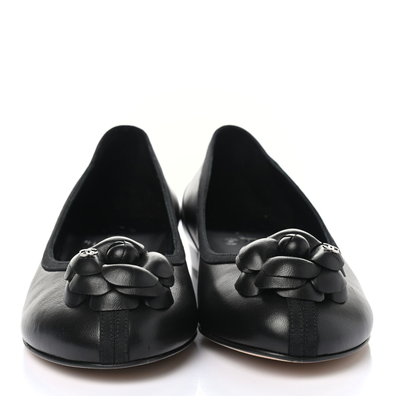 Chanel Lambskin Camellia Ballerina Flats 37 Black 2 of 10