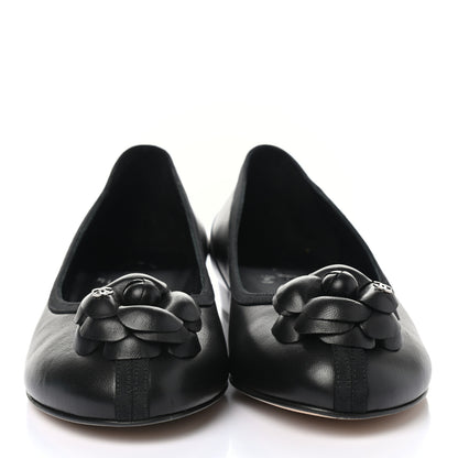 Chanel Lambskin Camellia Ballerina Flats 37 Black 2 of 10
