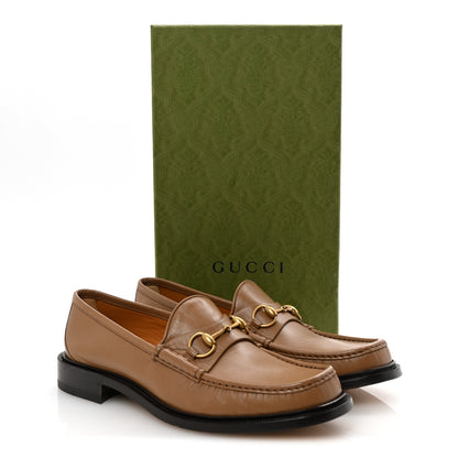 Gucci Mandala Goatskin Mens Horsebit Loafers 10 Friky Taupe 10 of 10