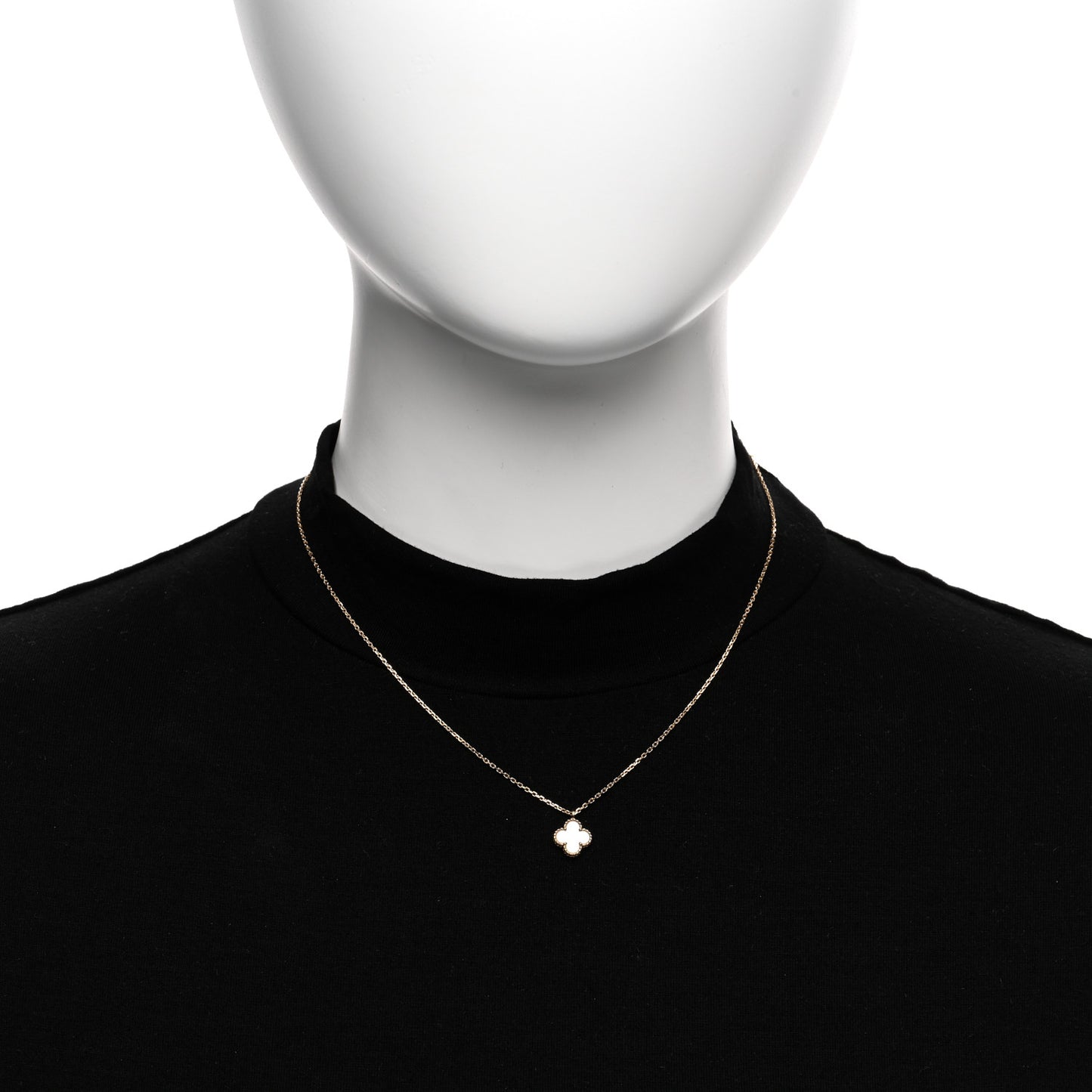 18K Yellow Gold Mother of Pearl Sweet Alhambra Pendant Necklace