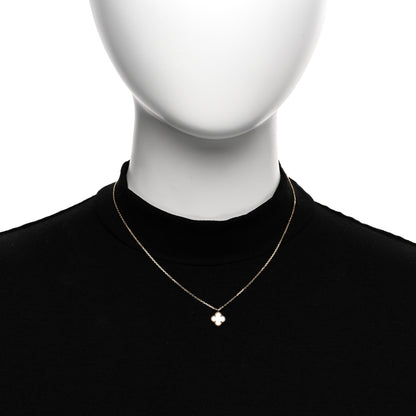 Van Cleef & Arpels 18K Yellow Gold Mother of Pearl Sweet Alhambra Pendant Necklace 2 of 5