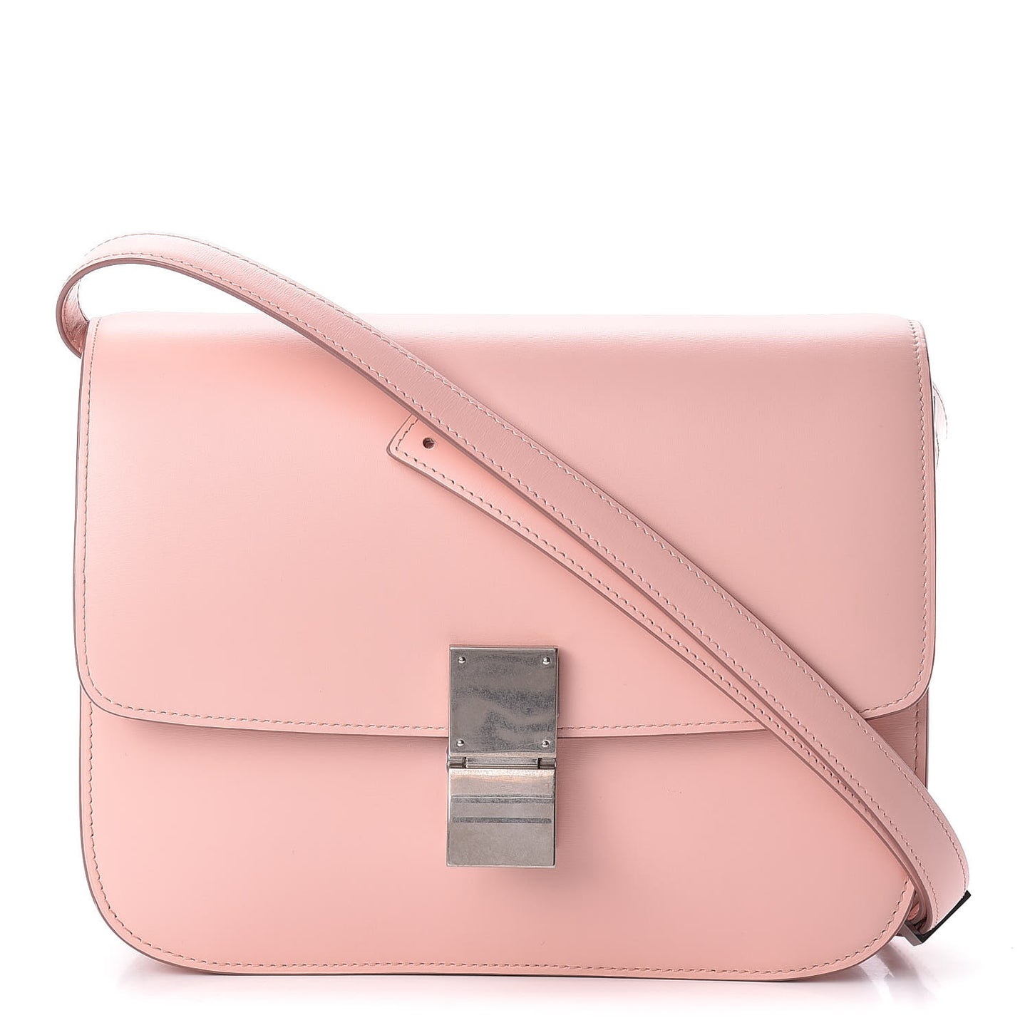 Box Calfskin Medium Classic Box Flap Bag Blush
