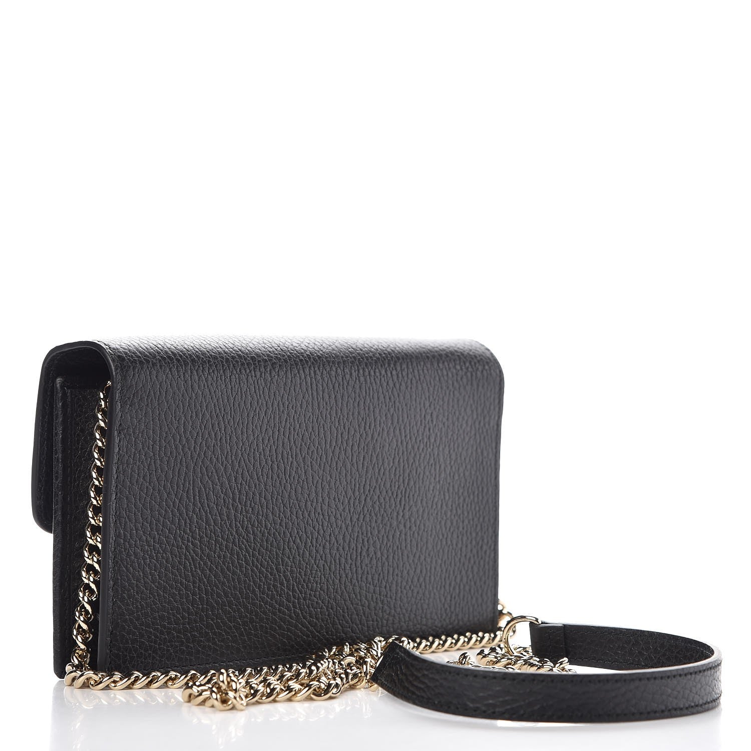 Gucci Dollar Calfskin Interlocking G Chain Wallet Black 3 of 6