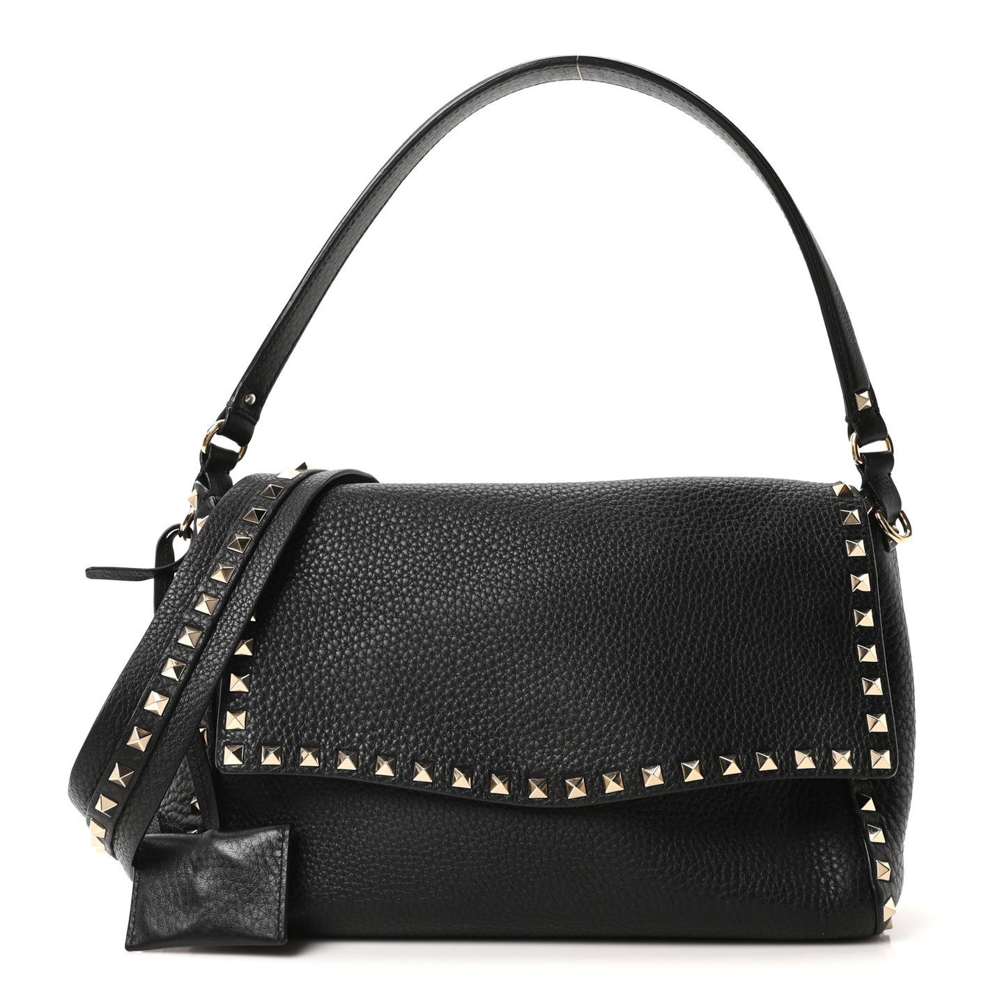 Pebbled Calfskin Messenger Bag Black