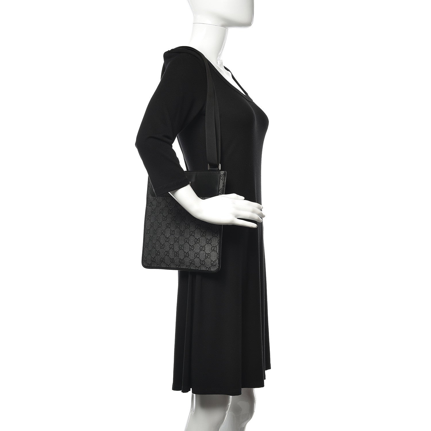 Gucci GG Monogram Messenger Crossbody Bag Black 2 of 11