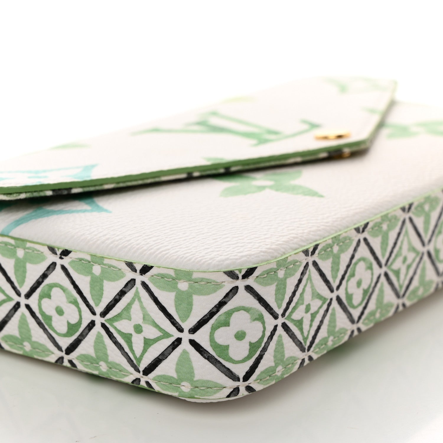 Louis Vuitton Monogram Giant By The Pool 2.0 Felicie Pochette Chain Wallet Jade Green 9 of 10