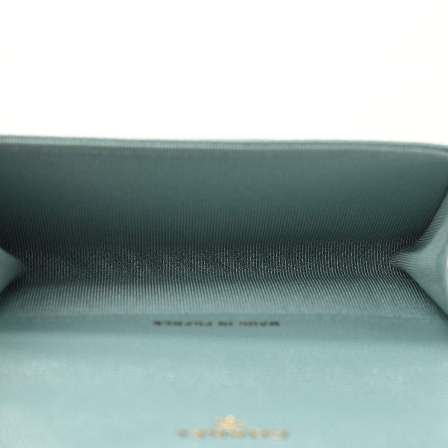 Caviar Quilted Flap Card Holder Wallet Light Blue