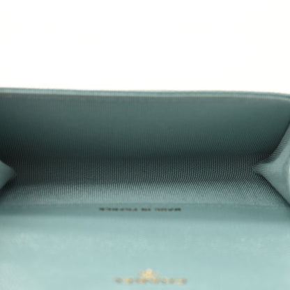Chanel Caviar Quilted Flap Card Holder Wallet Light Blue 5 of 8
