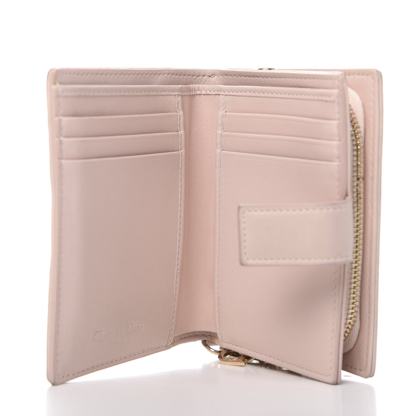 Lambskin Cannage Lady Dior Eden Wallet Light Pink