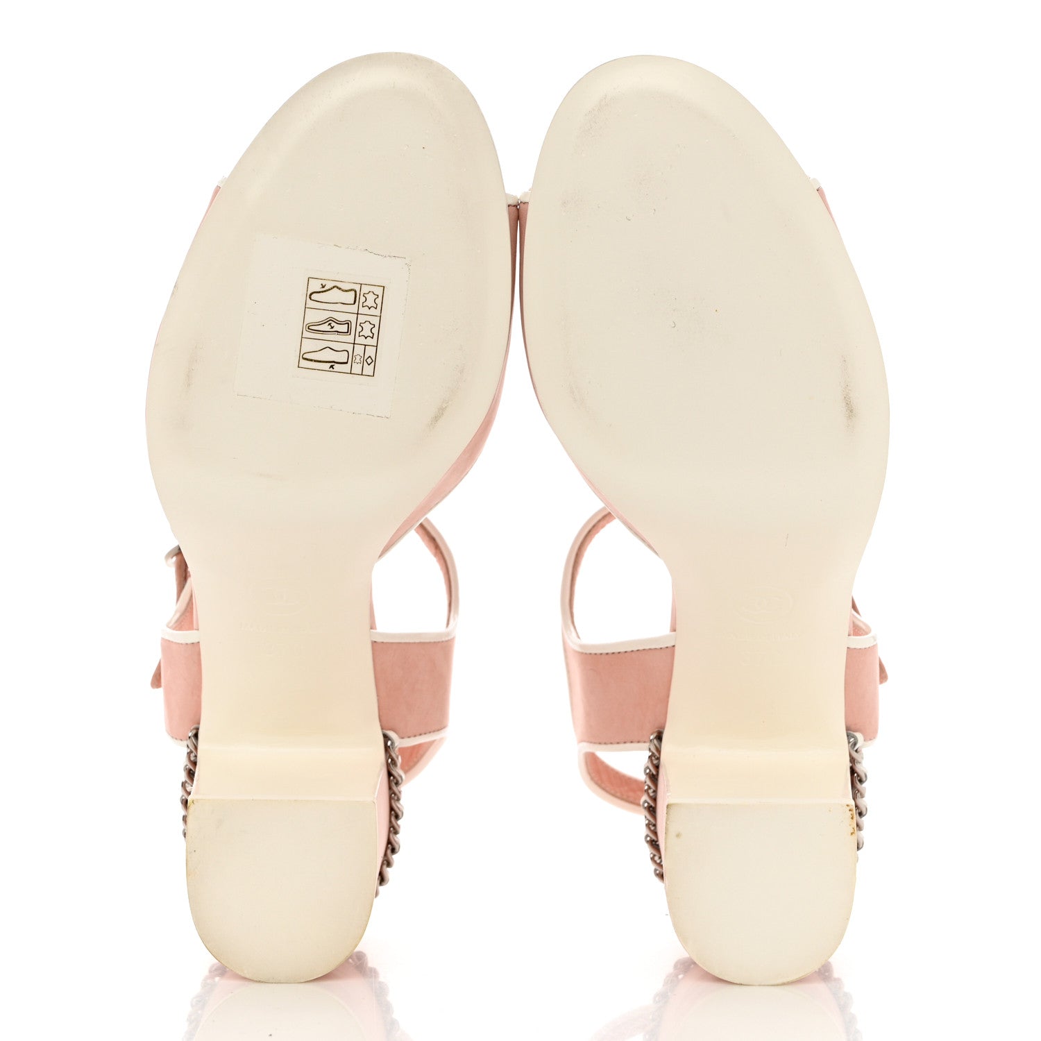 Chanel Suede Patent Chain CC Sandals 37 Pink White 5 of 12
