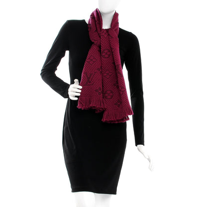 Louis Vuitton Wool Silk Logomania Scarf Cherry 2 of 4