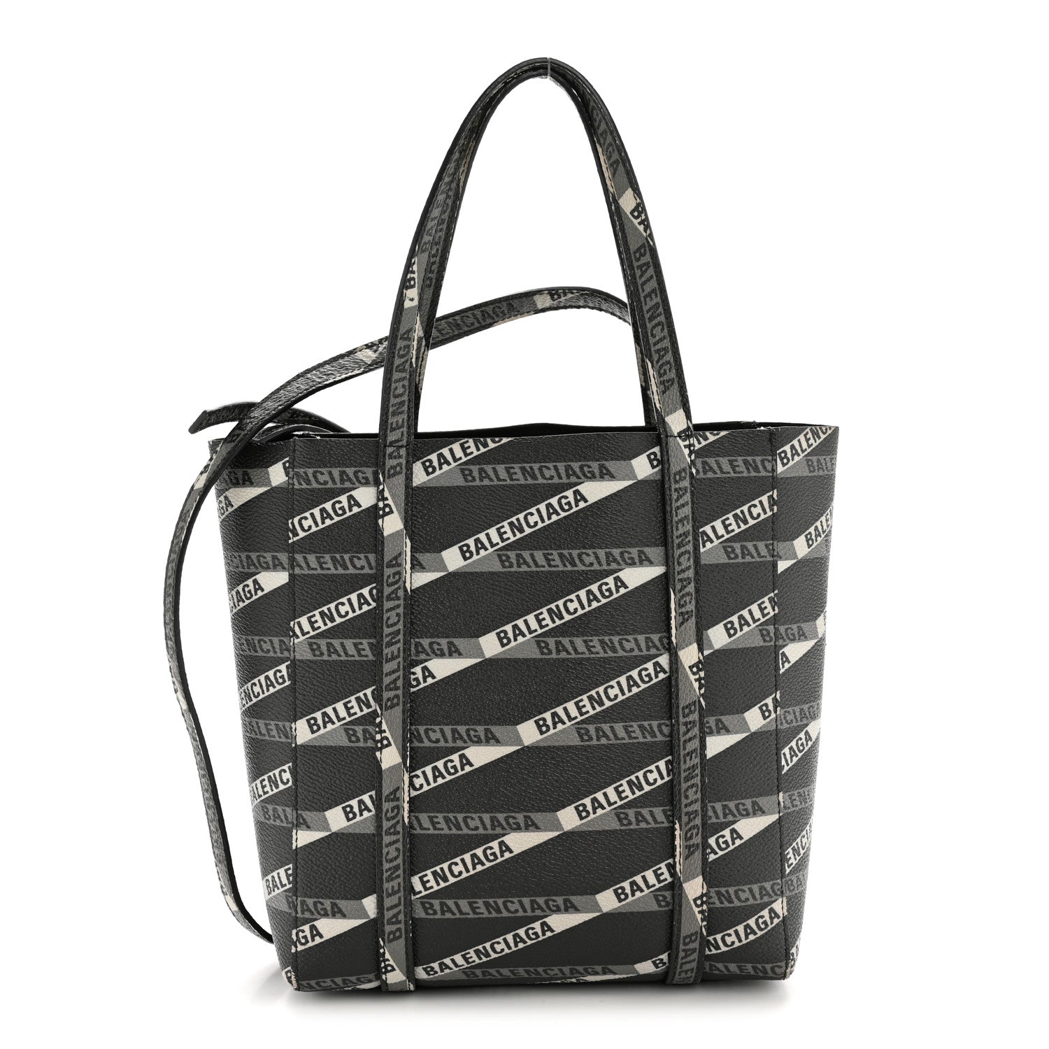 Balenciaga Coated Canvas Losange Monogram XXS Tote Black Grey 1 of 12