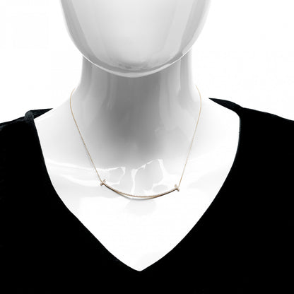 Tiffany 18K Rose Gold Diamond T Smile Pendant Necklace 2 of 7