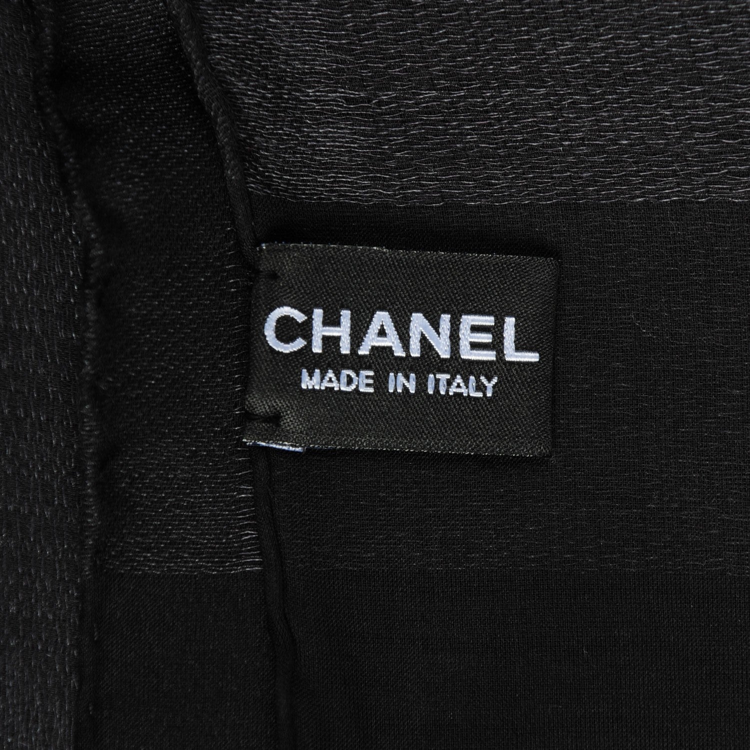 Chanel Silk Cashmere CC Scarf Shawl Black 4 of 5