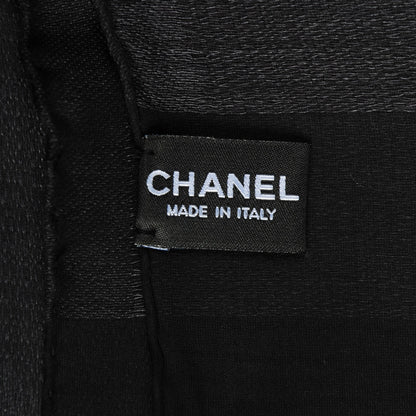 Chanel Silk Cashmere CC Scarf Shawl Black 4 of 5