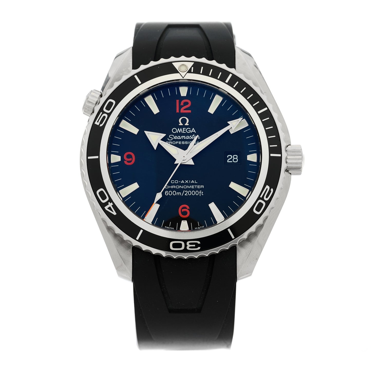 Stainless Steel Rubber 43mm Seamaster Planet Ocean Co-Axial Automatic Watch Black 2200.51.00