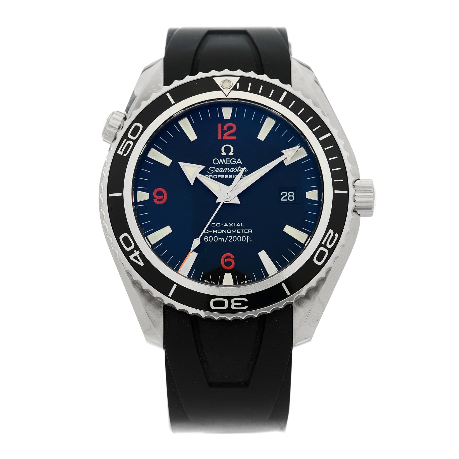Omega Stainless Steel Rubber 43mm Seamaster Planet Ocean Co-Axial Automatic Watch Black 2200.51.00 1 of 4