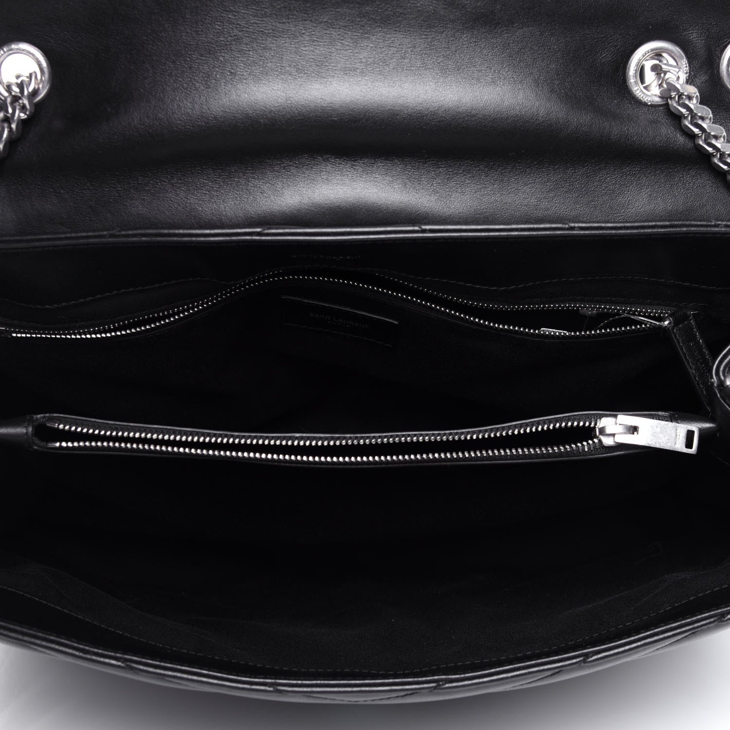 Saint Laurent Calfskin Y Quilted Monogram Large Loulou Chain Satchel Black 5 of 12