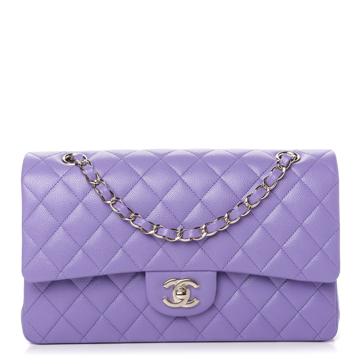 Chanel Caviar Quilted Medium Double Flap Purple 1 of 11