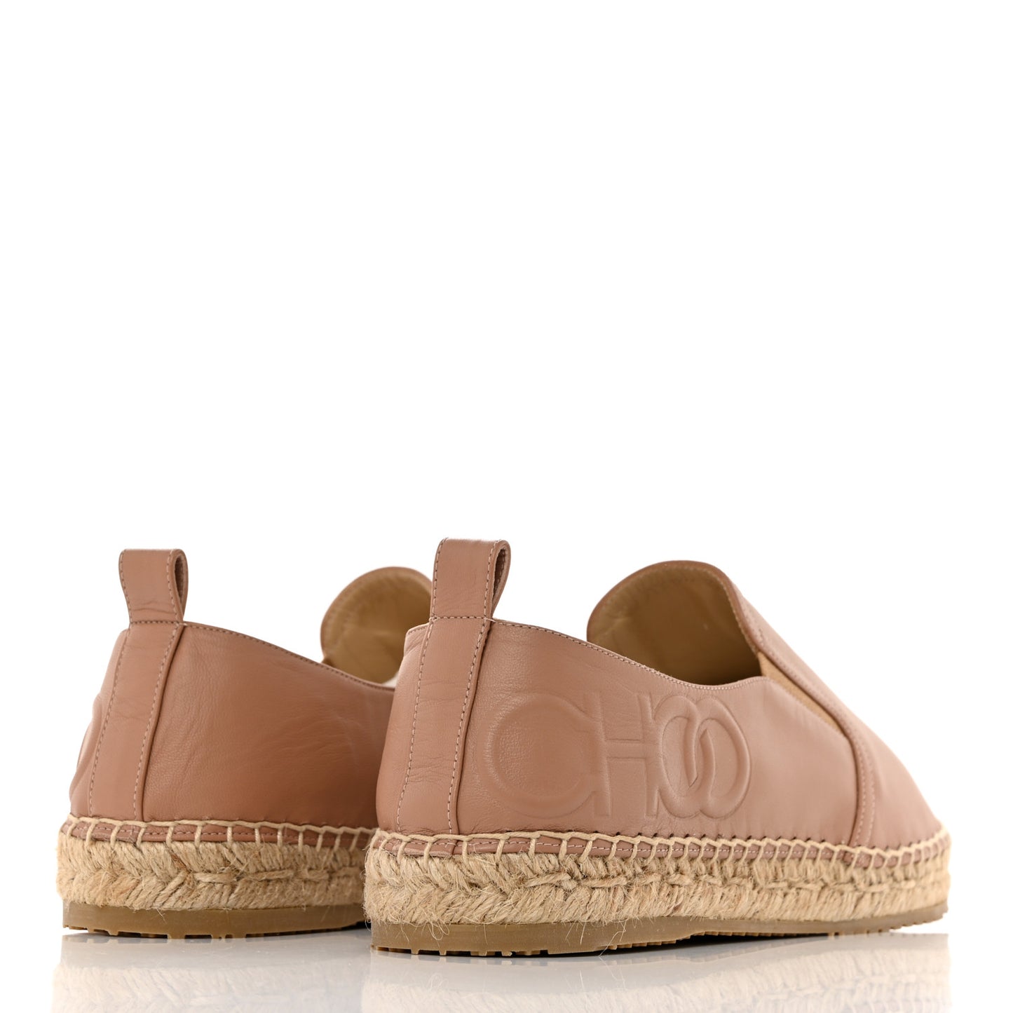 Calfskin Litchi Flat Espadrilles 40.5 Powder Pink
