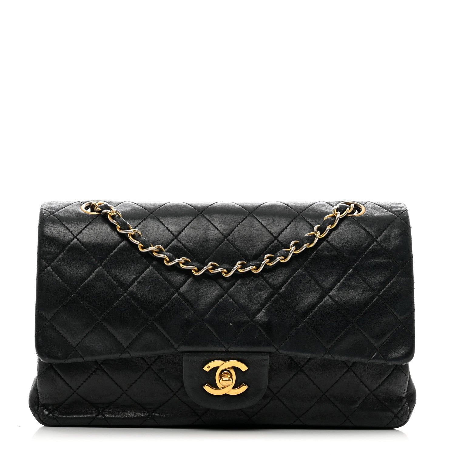 Chanel Lambskin Quilted Medium Double Flap Black 1 of 14