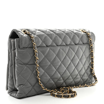 Chanel Calfskin Quilted Jumbo Soft Elegance Flap Grey 3 of 11