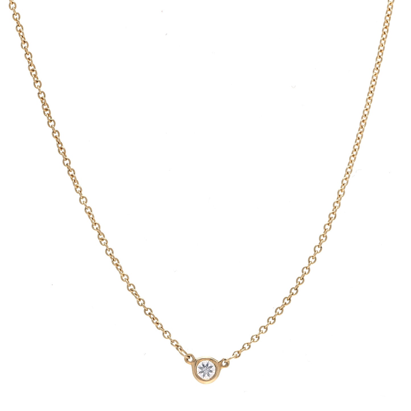 18K Yellow Gold Diamond .10ct Elsa Peretti Diamonds by the Yard Pendant Necklace