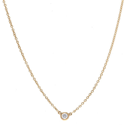 Tiffany 18K Yellow Gold Diamond .10ct Elsa Peretti Diamonds by the Yard Pendant Necklace 3 of 5