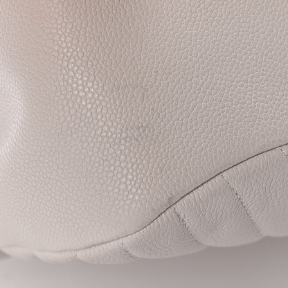 Chanel Caviar Chevron Quilted Large Puffy CC Flap White 11 of 11