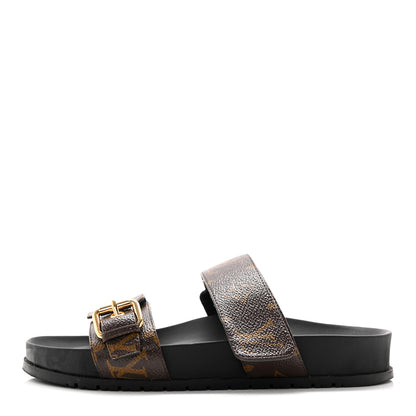 Louis Vuitton Bom Dia Flat Mule Sandals 36 Black 1 of 13