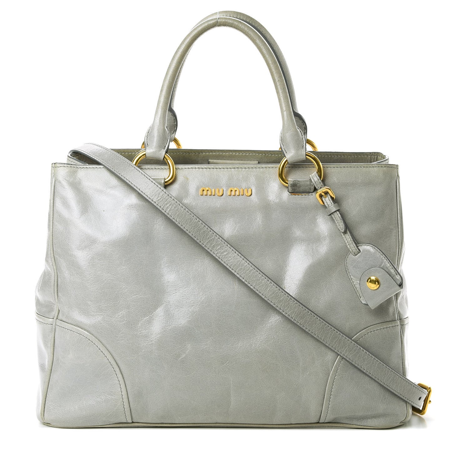Vitello Shine Top Handle Satchel Nube