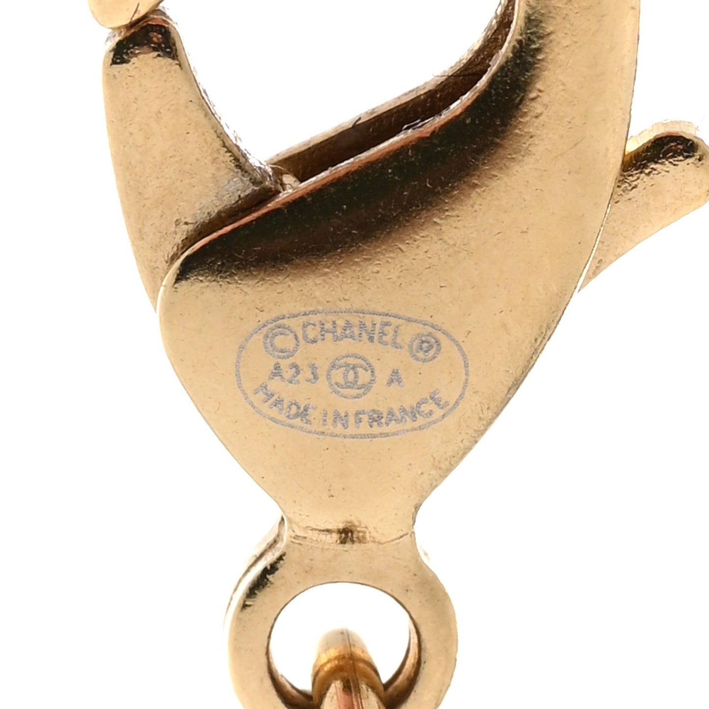 Metal Enamel CC Necklace Gold Brown