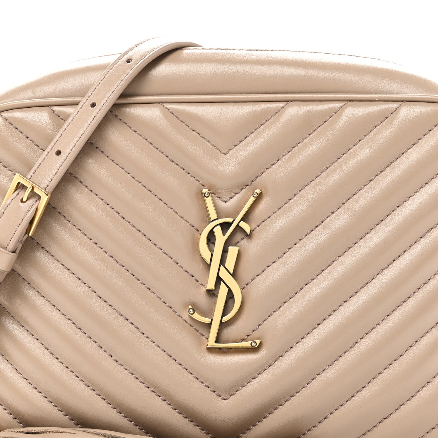Calfskin Matelasse Monogram Lou Camera Bag Dark Beige
