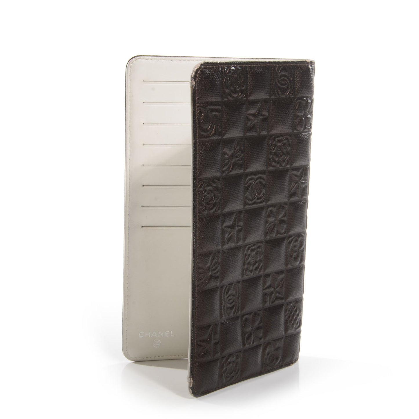Calfskin Embossed Precious Symbols Yen Wallet Bronze