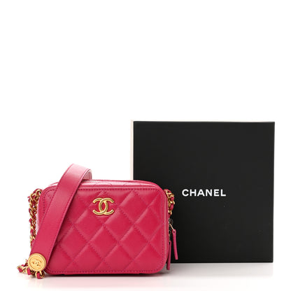 Chanel Caviar Quilted Twist Your Buttons Clutch With Chain Fuchsia 11 of 11