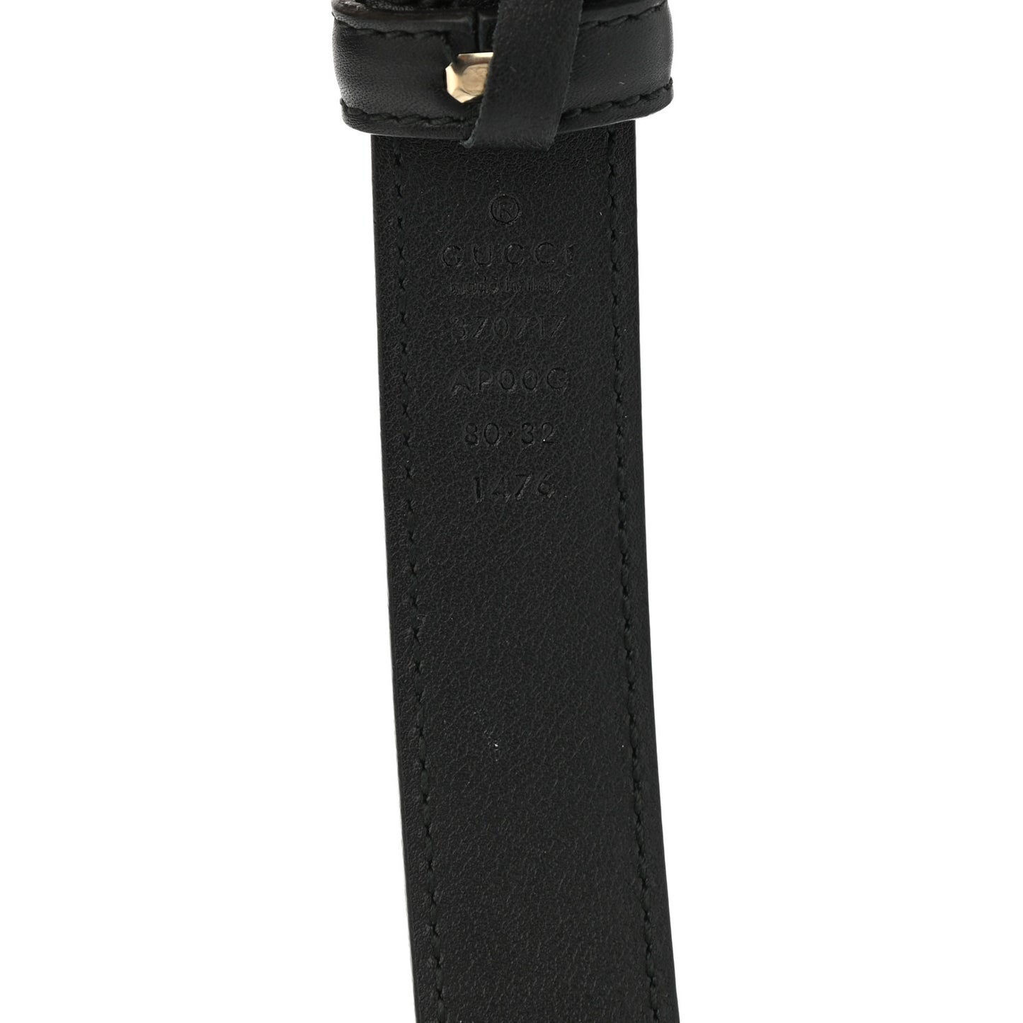 Moon Calfskin Interlocking G 25mm Belt 80 32 Black