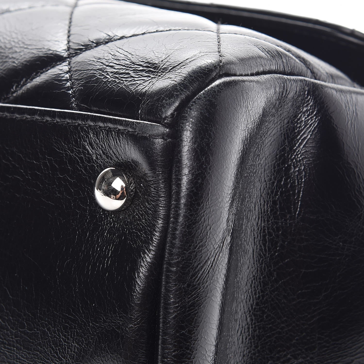 Chanel Glazed Calfskin Quilted Small CC Delivery Tote Black 9 of 17