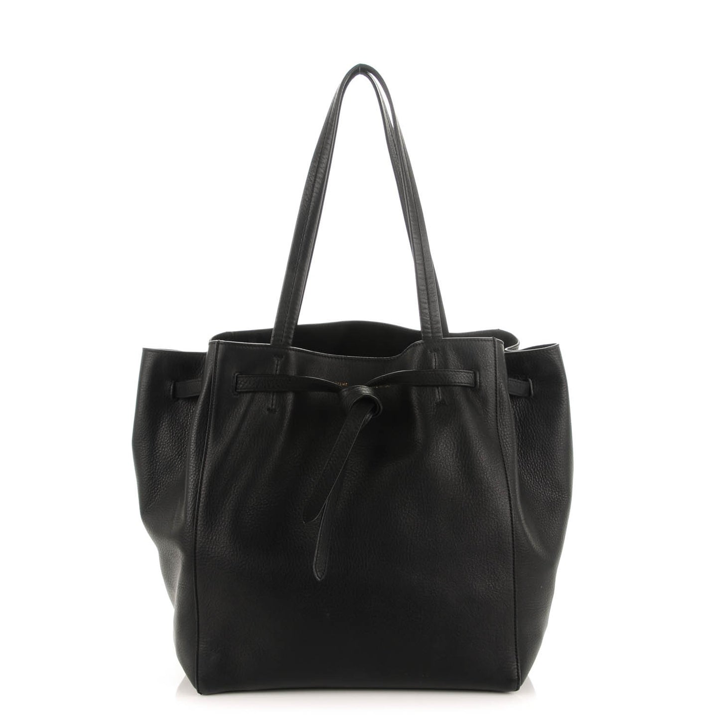 Soft Grained Calfskin Small Belt Cabas Phantom Black